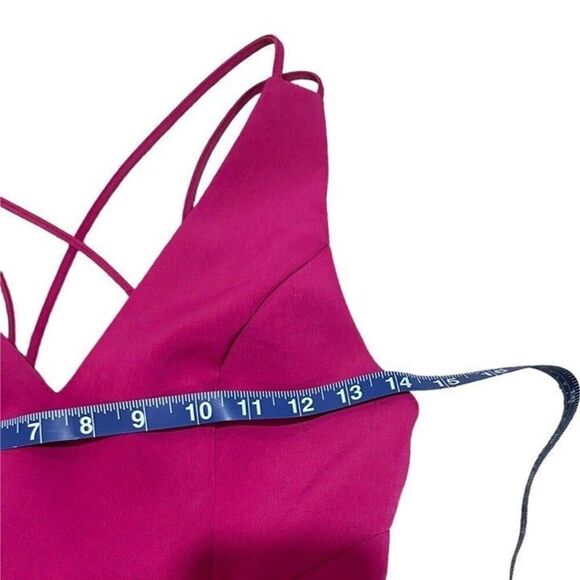 TOPSHOP magenta pink strappy fit and flare formal dress SIZE 2 - Picture 7 of 9